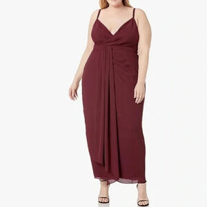 City Chic So Swish Bordeaux Maxi dress size XL/22
